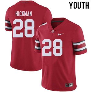 Youth Ohio State Buckeyes #28 Ronnie Hickman Red Nike NCAA College Football Jersey Best GME1344RM